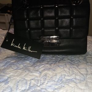 Nicole Miller Black Quilted Women's Bag